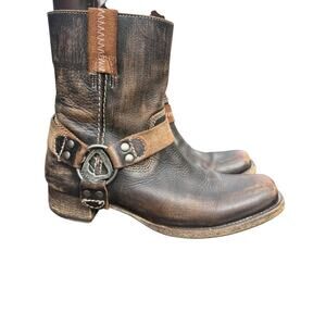 Bed Stu Roma Harness Boot Women size 8.5 Brown Leather